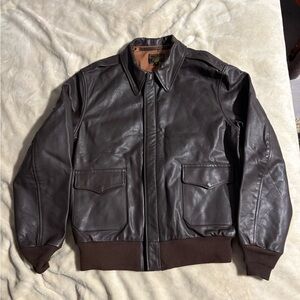 AVI LEATHER A-2 Flight Jacket – Size 44 – Horsehide – WWII Repro